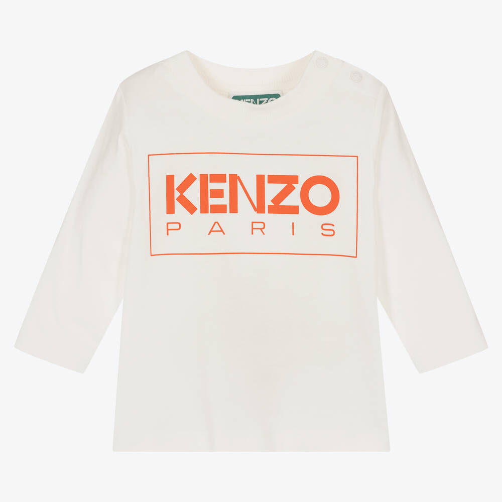 KENZO KIDS - توب قطن عضوي لون عاجي للأولاد | Childrensalon
