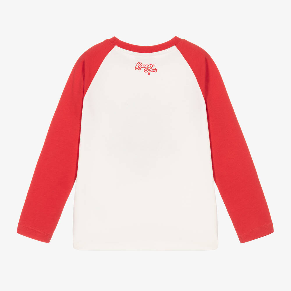 KENZO KIDS - Boys Ivory & Red Dragon Cotton Top