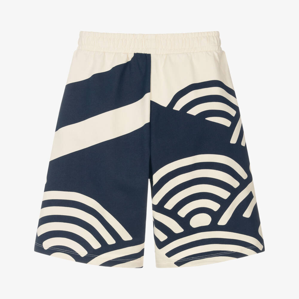 KENZO KIDS-Boys Ivory Wave Pattern Shorts | Childrensalon Outlet