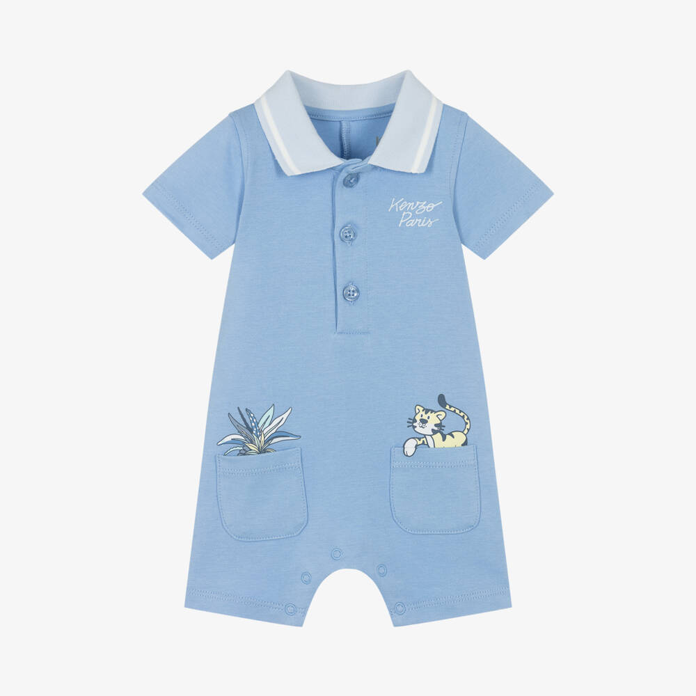 KENZO KIDS-Boys Jungle Blue Cotton Shortie | Childrensalon Outlet