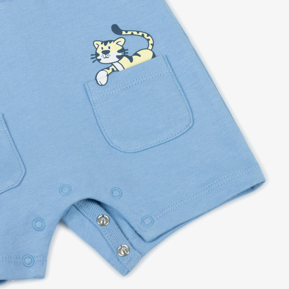 KENZO KIDS-Boys Jungle Blue Cotton Shortie | Childrensalon Outlet