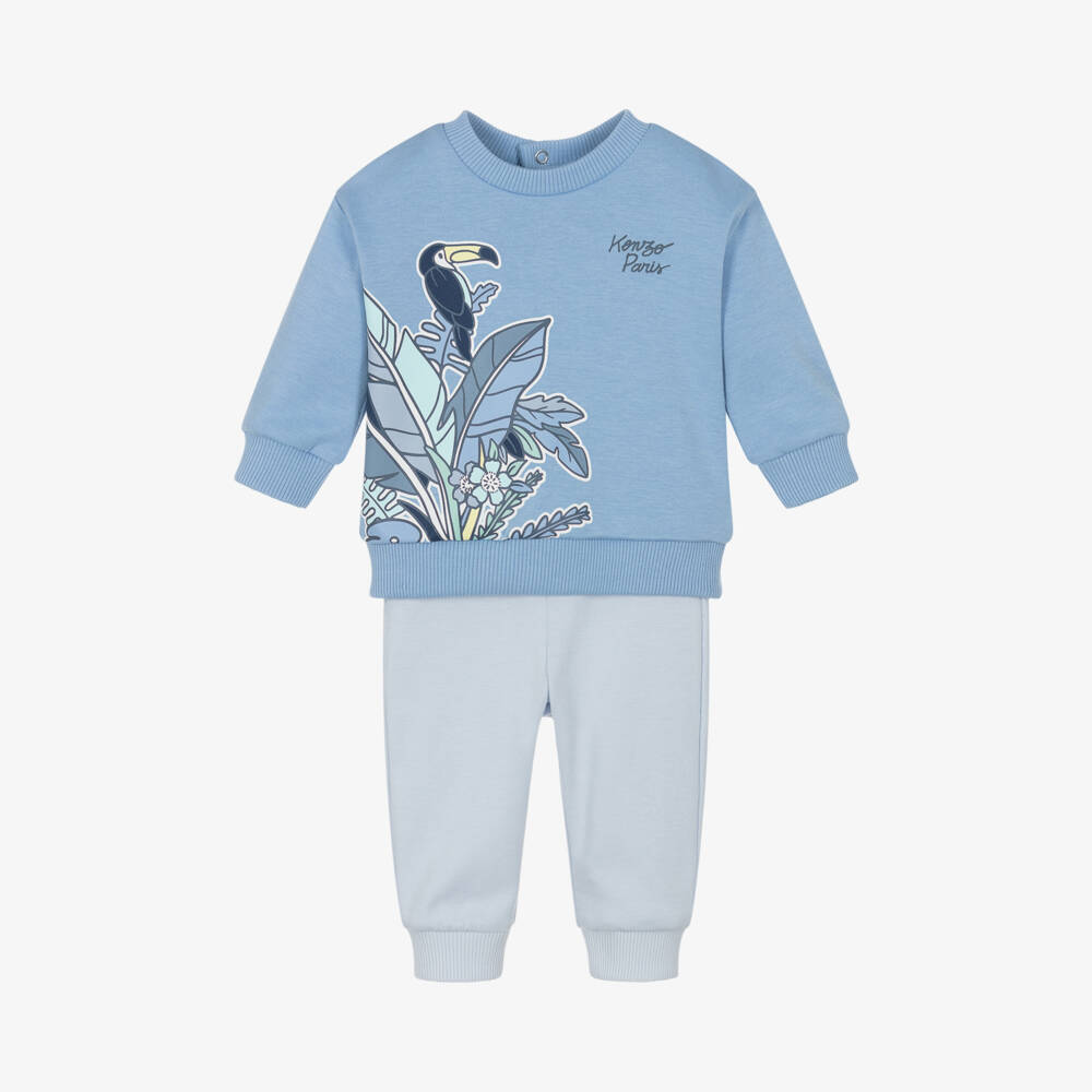KENZO KIDS-طقم أزرق بطبعة الغابة للأولاد | Childrensalon Outlet