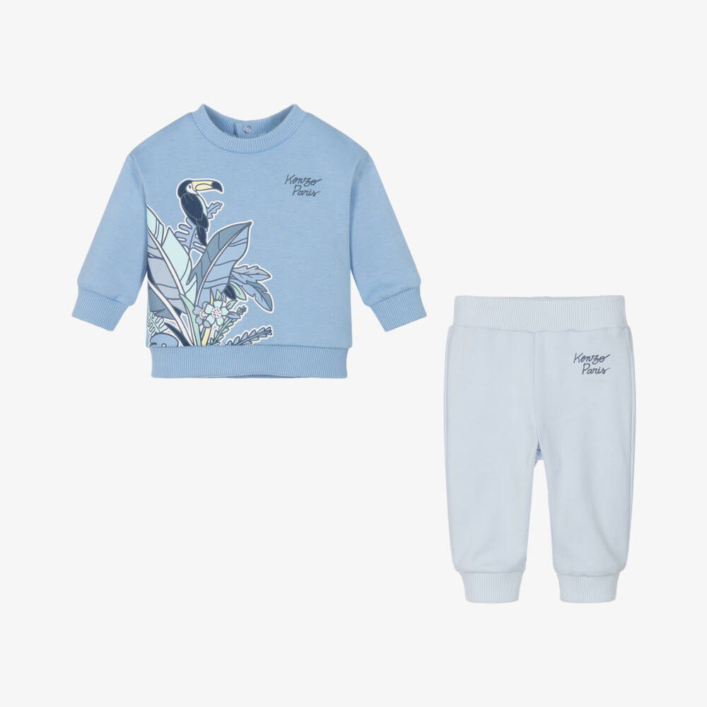KENZO KIDS-Boys Jungle-Print Blue Outfit Set | Childrensalon Outlet