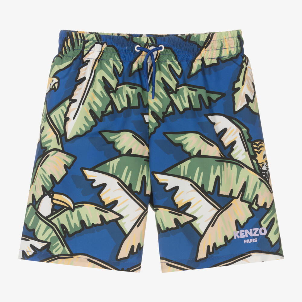 KENZO KIDS-Boys Jungle Theme Swim Trunks | Childrensalon Outlet