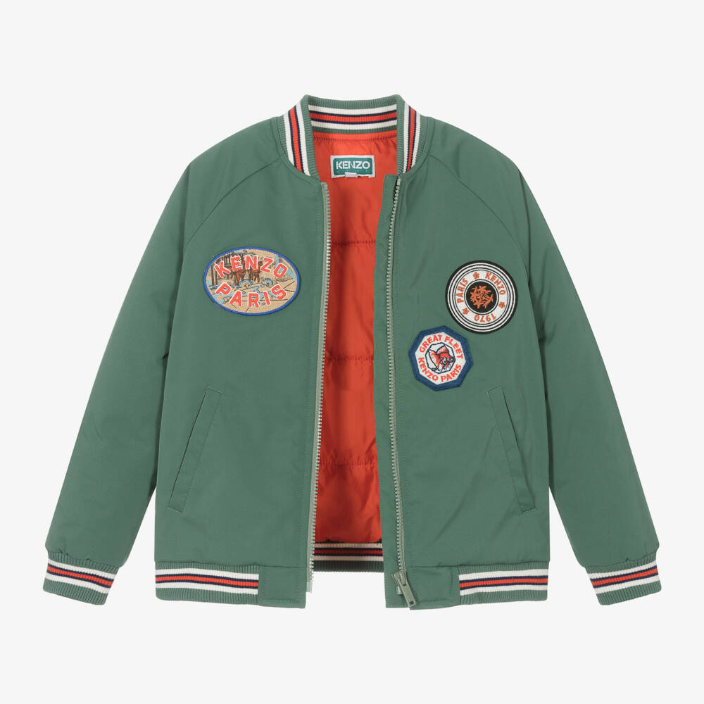 KENZO KIDS-جاكيت فارسيتي لون أخضر | Childrensalon Outlet