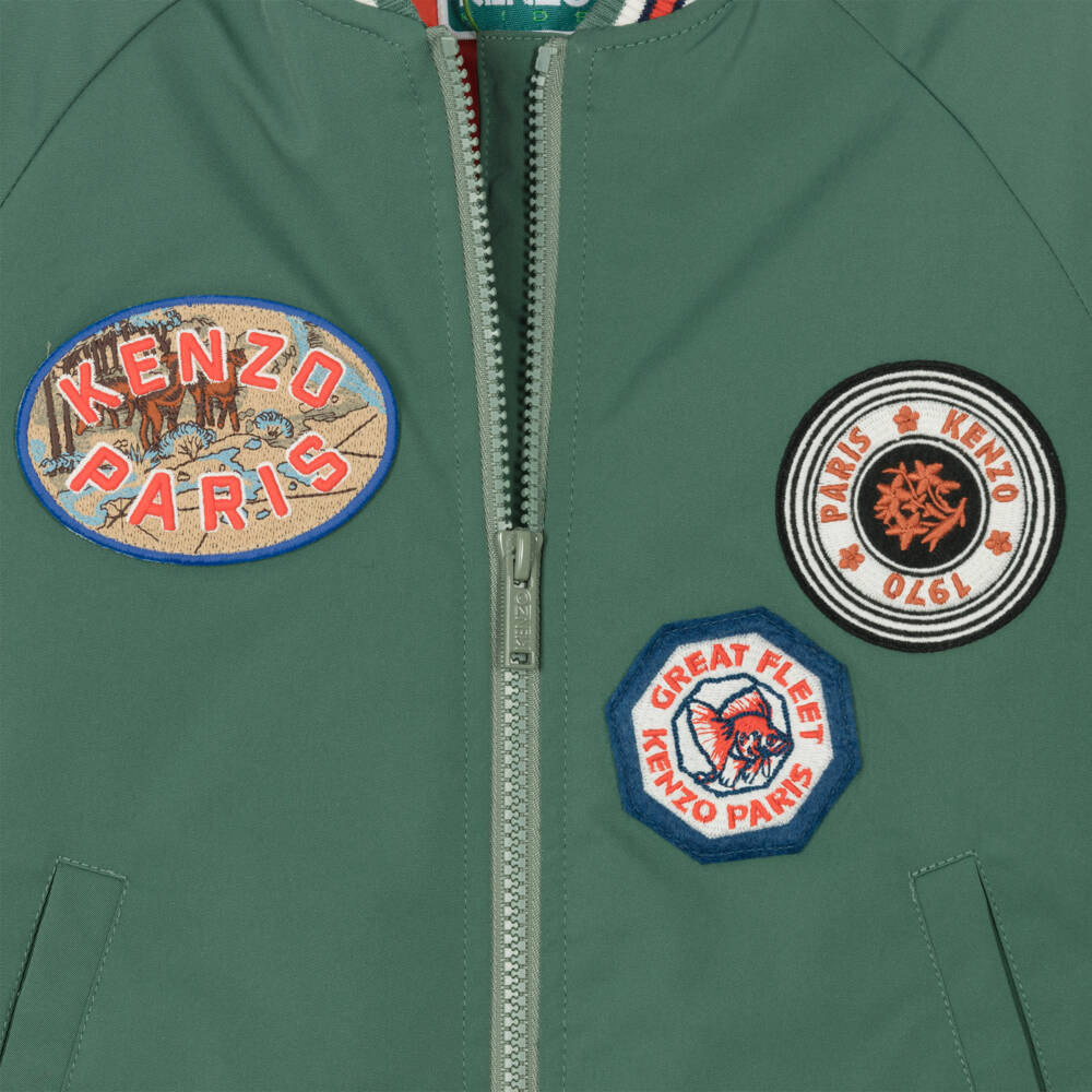 KENZO KIDS-جاكيت فارسيتي لون أخضر | Childrensalon Outlet