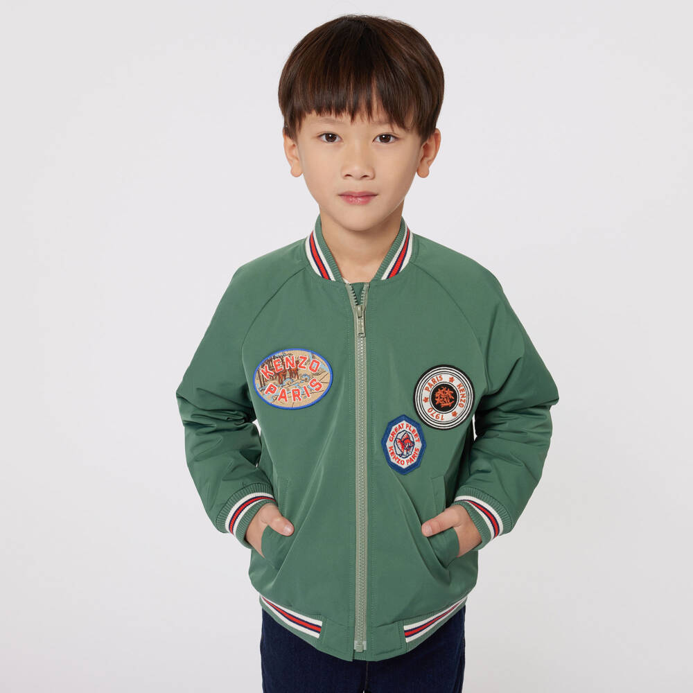 KENZO KIDS-جاكيت فارسيتي لون أخضر | Childrensalon Outlet