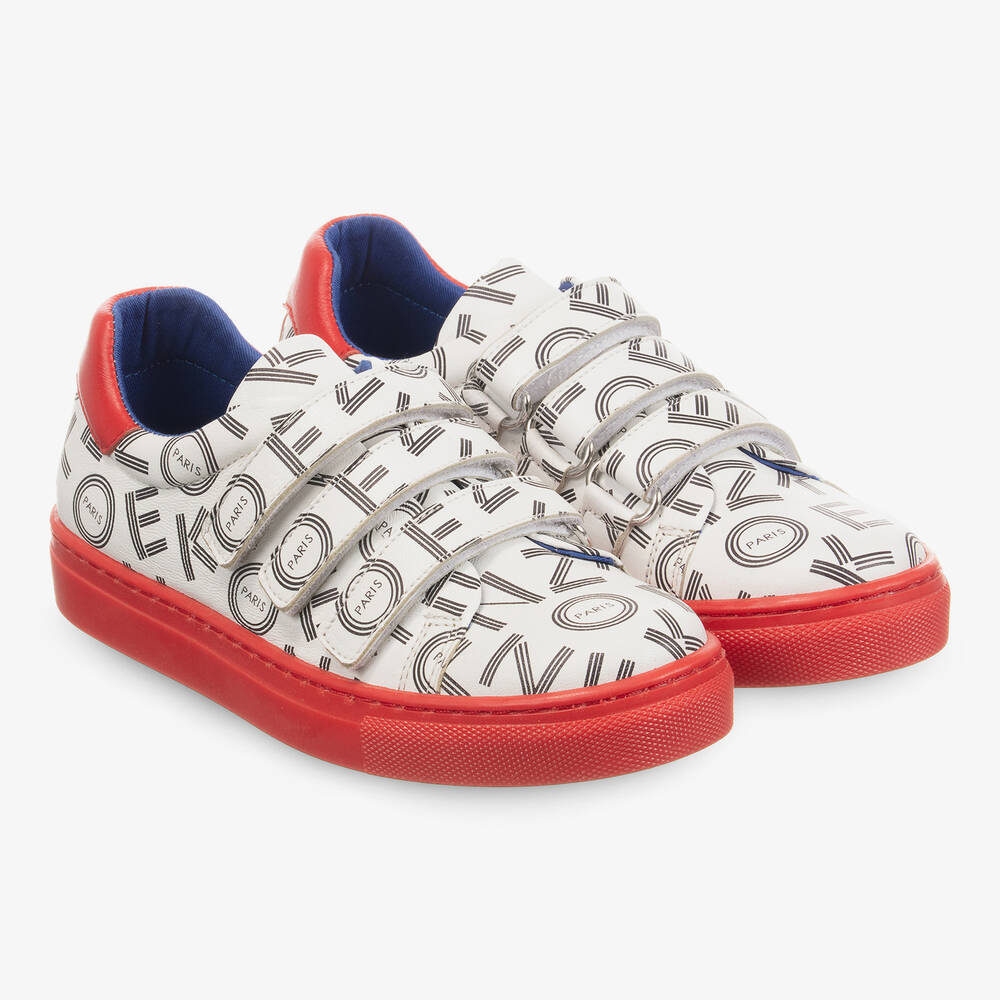 KENZO KIDS - Boys Leather Logo Trainers | Childrensalon