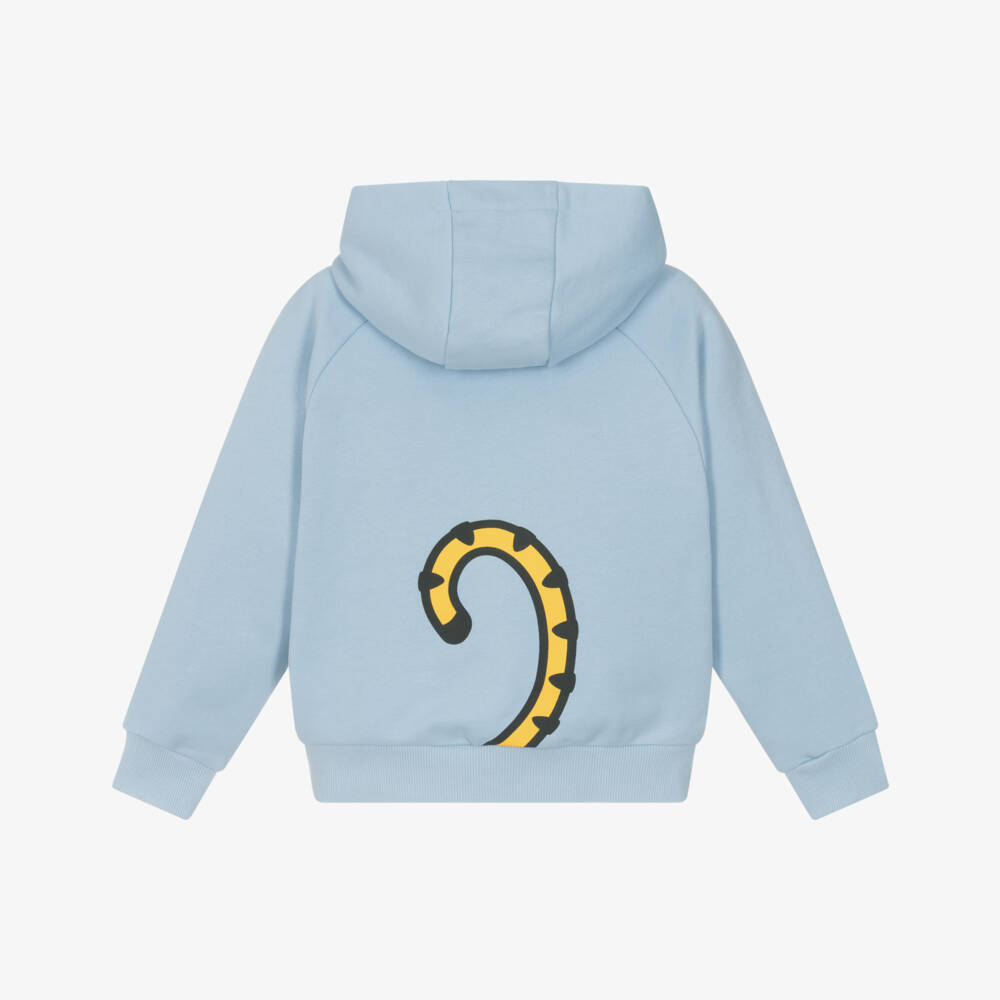 KENZO KIDS-Boys Light Blue Kotora Tiger Cotton Hoodie | Childrensalon Outlet