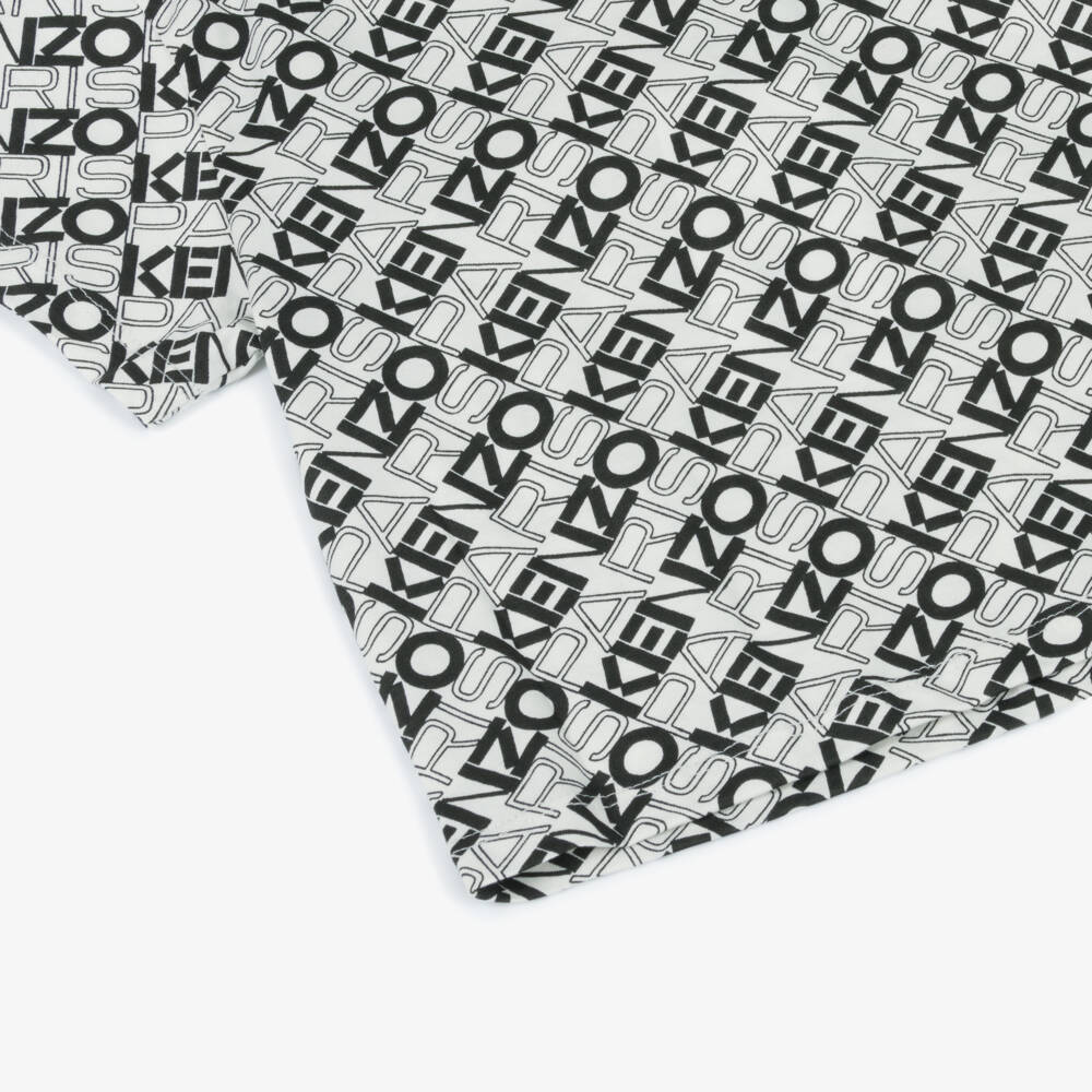 KENZO KIDS-Boys Monochrome Cotton Logo Tee | Childrensalon Outlet