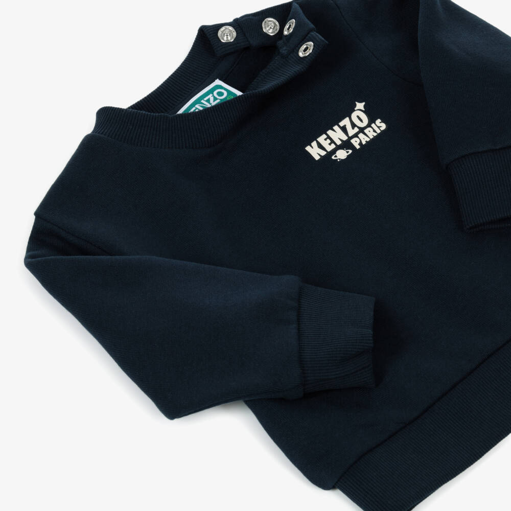 KENZO KIDS-Boys Navy Blue Cosmic Fun Cotton Sweatshirt | Childrensalon Outlet
