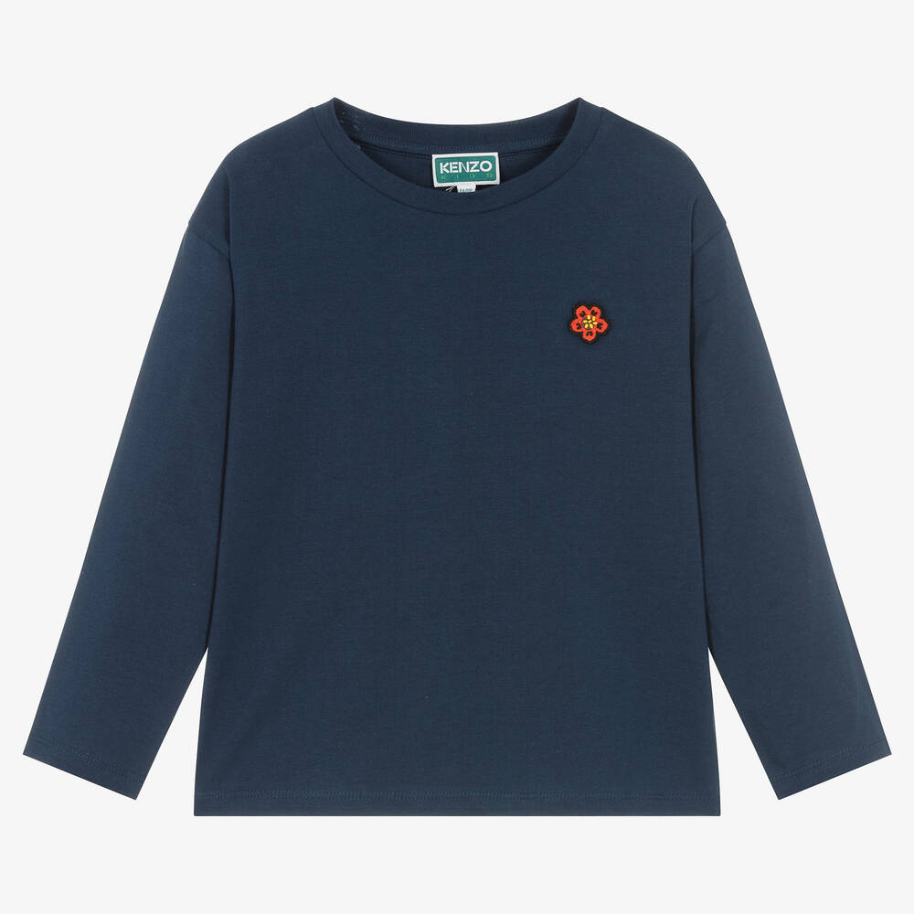 KENZO KIDS - Navyblaues Boke Baumwolloberteil | Childrensalon