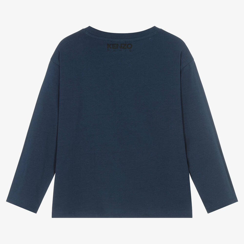 KENZO KIDS-Boys Navy Blue Cotton Boke Top | Childrensalon Outlet
