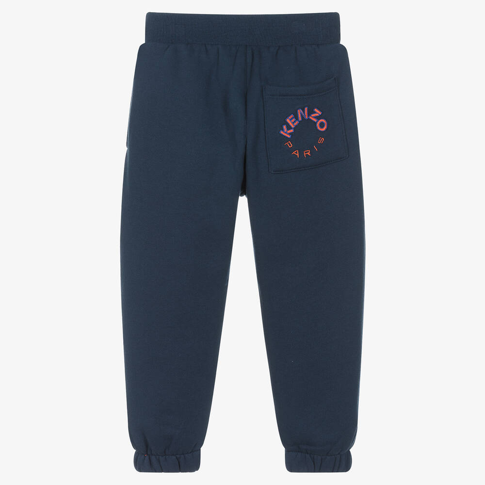 KENZO KIDS-Boys Navy Blue Cotton Joggers | Childrensalon Outlet