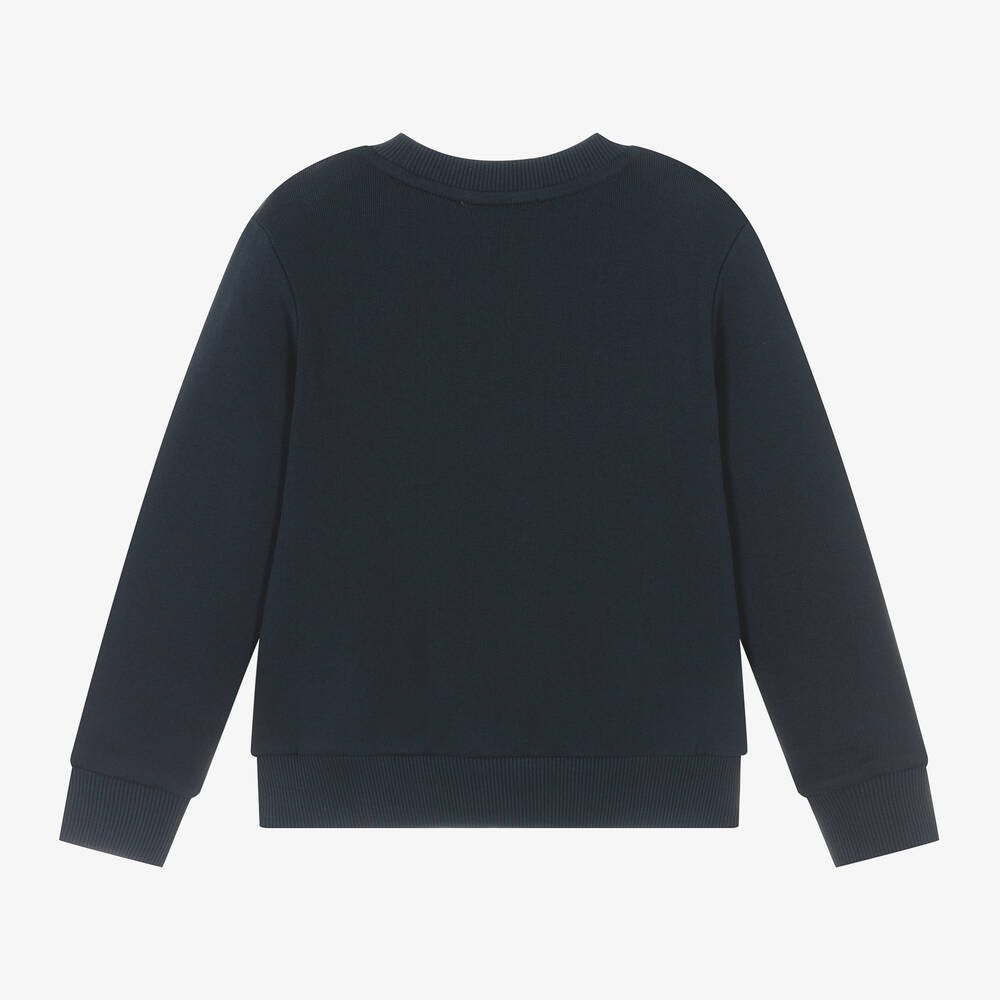 KENZO KIDS Boys Navy Blue Cotton Sweatshirt Childrensalon Outlet