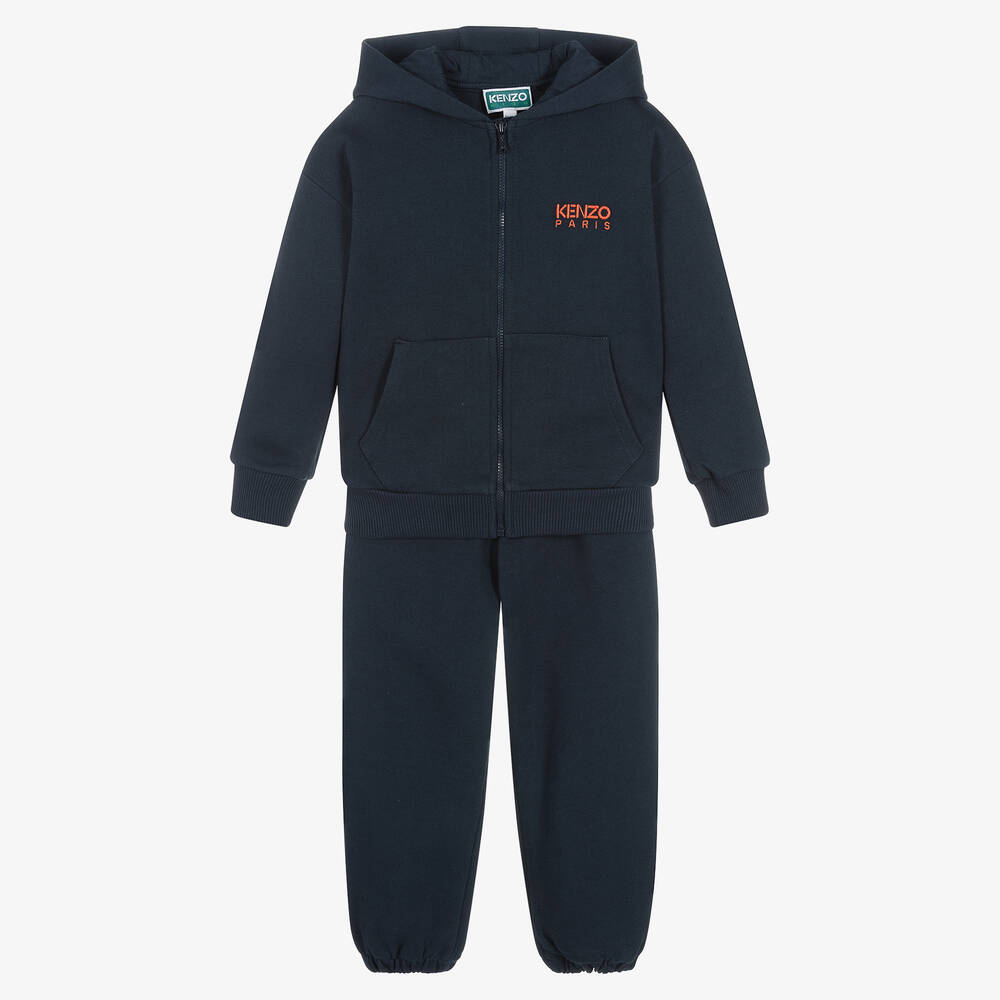KENZO KIDS Boys Navy Blue Cotton Tracksuit Childrensalon Outlet