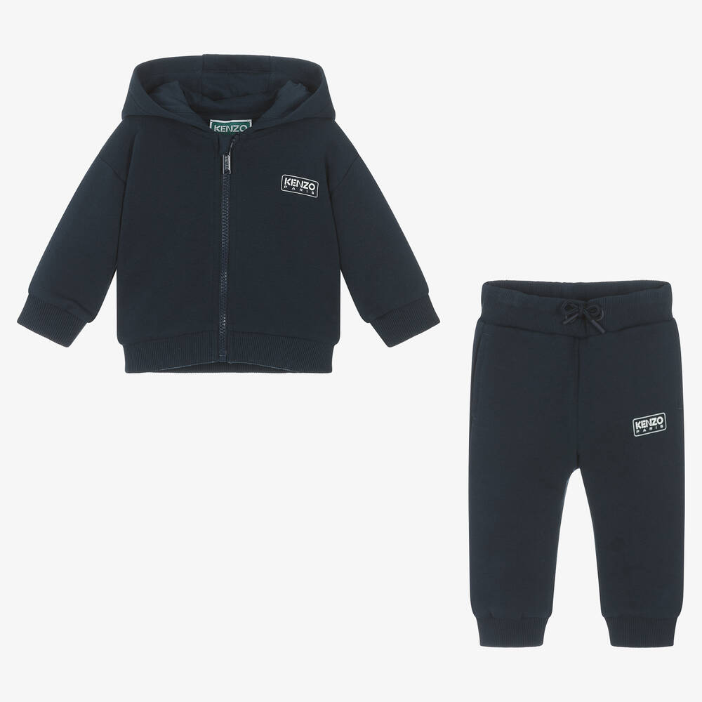 كينزو كيدز-بدلة رياضية قطن جيرسي لون كحلي للأولاد | Childrensalon Outlet