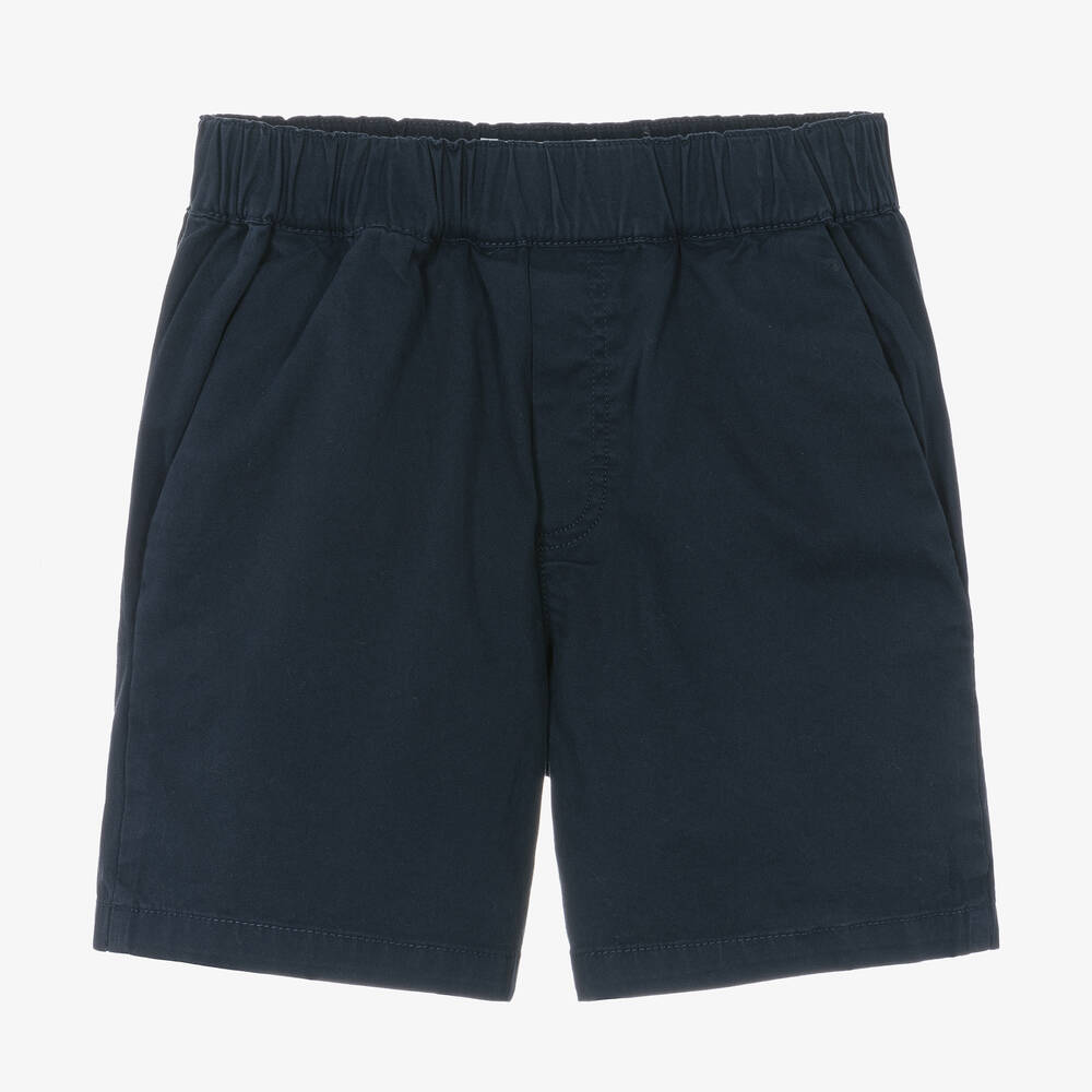 KENZO KIDS-Boys Navy Blue Cotton Twill Shorts | Childrensalon Outlet