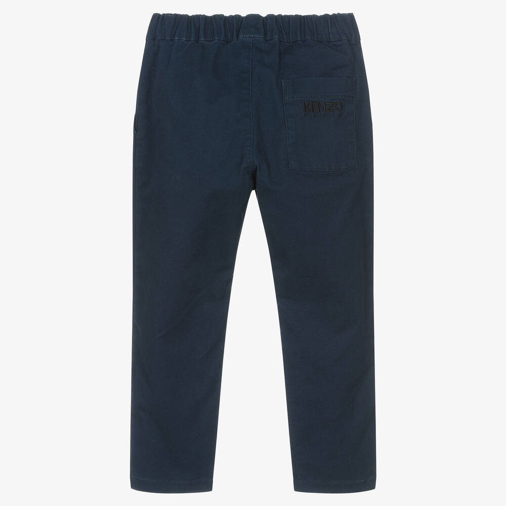 كينزو كيدز-بنطلون قطن تويل لون كحلي للأولاد | Childrensalon Outlet