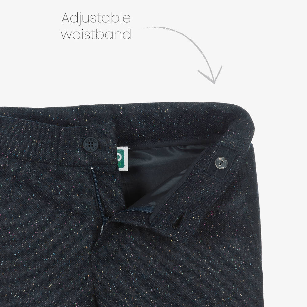 KENZO KIDS-Boys Navy Blue Speckled Trousers | Childrensalon Outlet