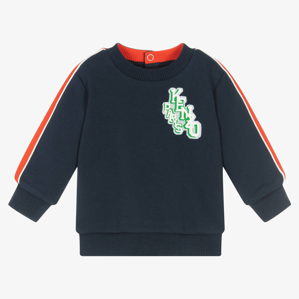 KENZO KIDS - Boys Navy Blue Striped Sweatshirt | Childrensalon