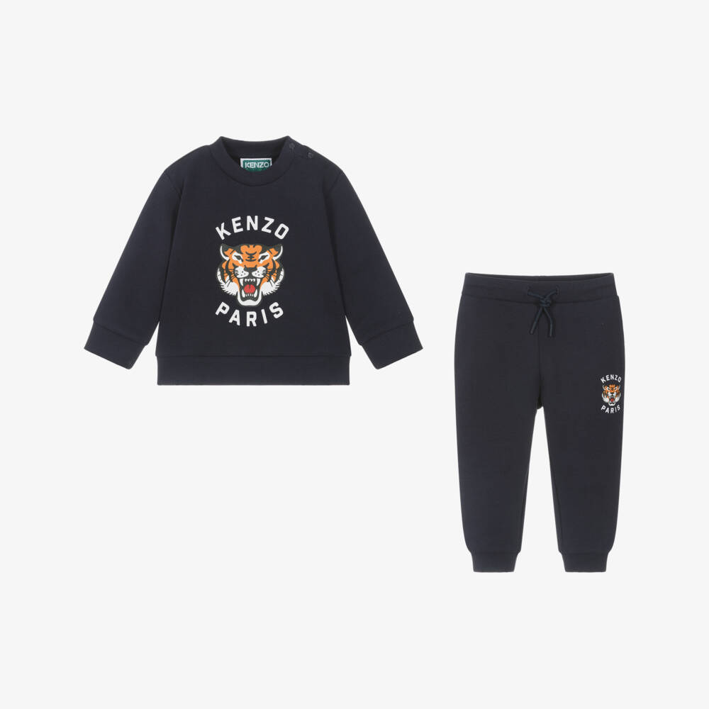 KENZO KIDS-Boys Navy Cotton Tiger Tracksuit | Childrensalon Outlet