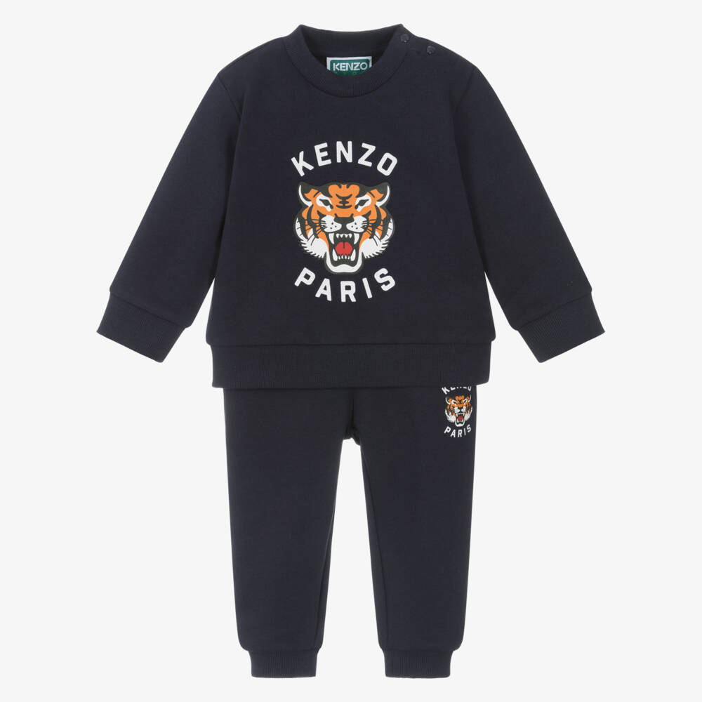 KENZO KIDS-Boys Navy Cotton Tiger Tracksuit | Childrensalon Outlet