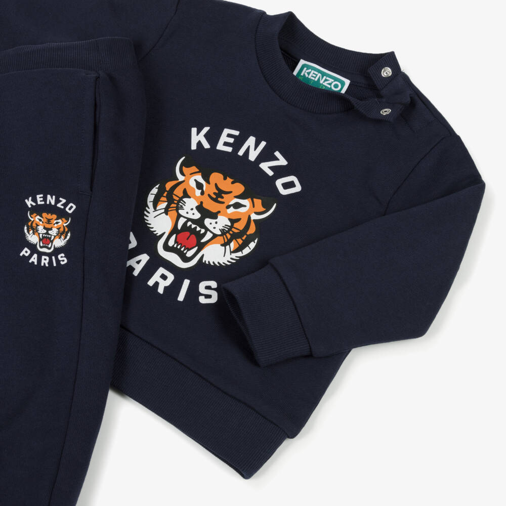 KENZO KIDS-Boys Navy Cotton Tiger Tracksuit | Childrensalon Outlet