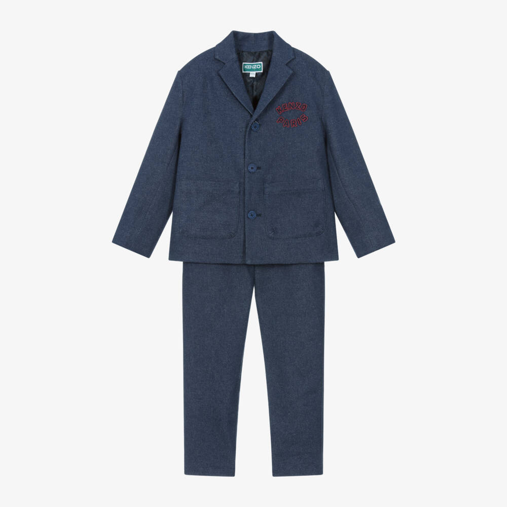 KENZO KIDS-Boys Navy Denim Logo Ensemble | Childrensalon Outlet