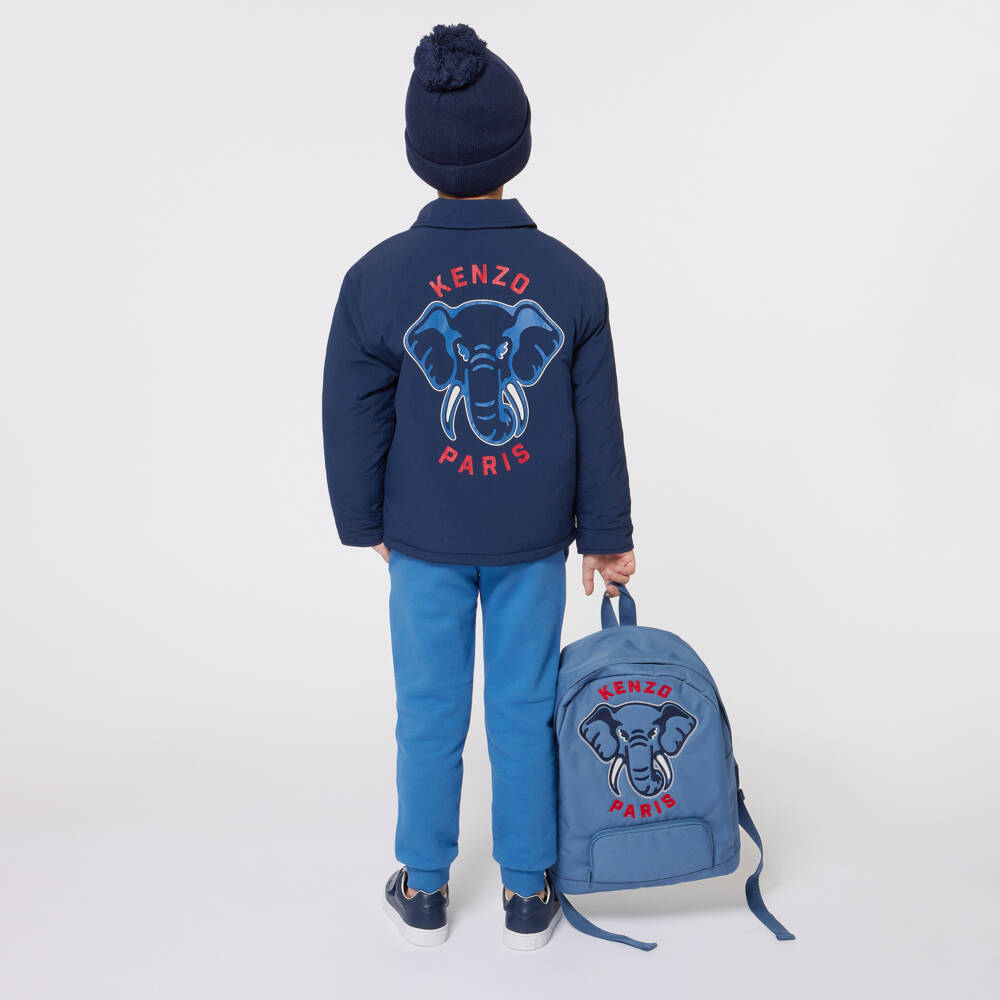 KENZO KIDS-Boys Navy Elephant Backpack | Childrensalon Outlet