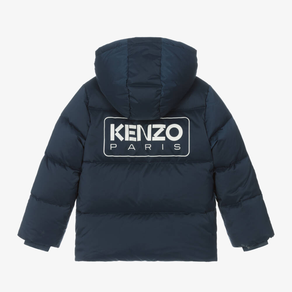 KENZO KIDS-جاكيت بافر مبطن بريش لون كحلي | Childrensalon Outlet