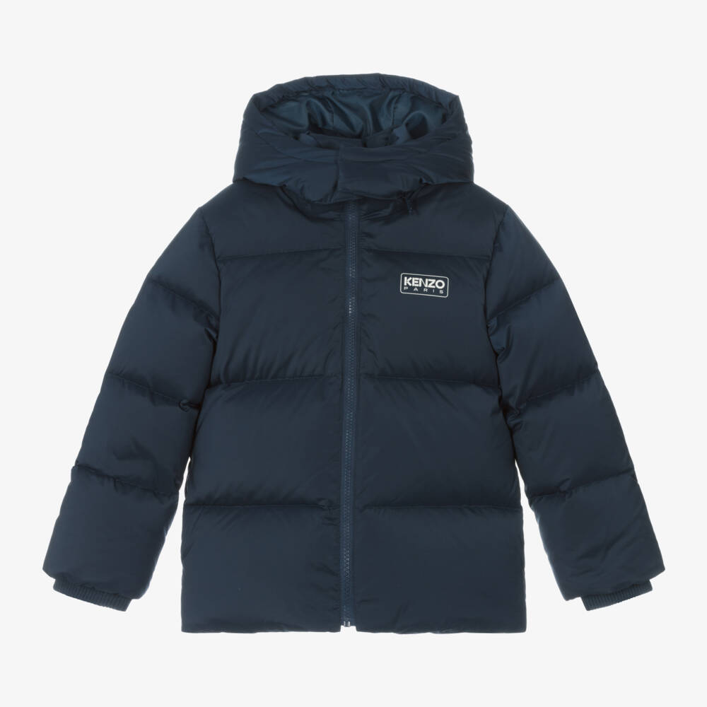 KENZO KIDS-Boys Navy Insulated Puffer Coat | Childrensalon Outlet