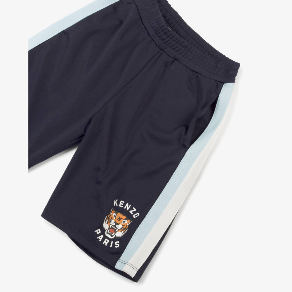 KENZO KIDS-Синие вязаные бермуды для мальчиков | Childrensalon Outlet