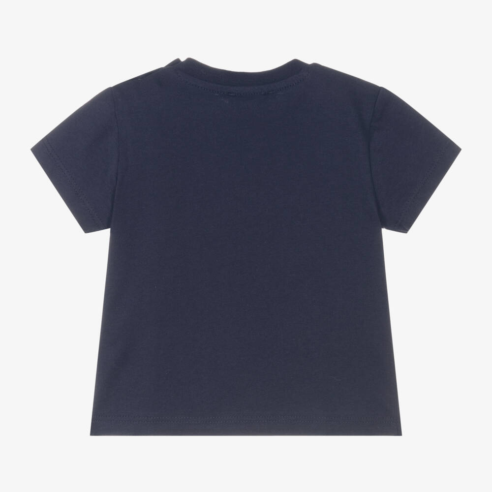 KENZO KIDS-Boys Navy Origami Motif Tee | Childrensalon Outlet