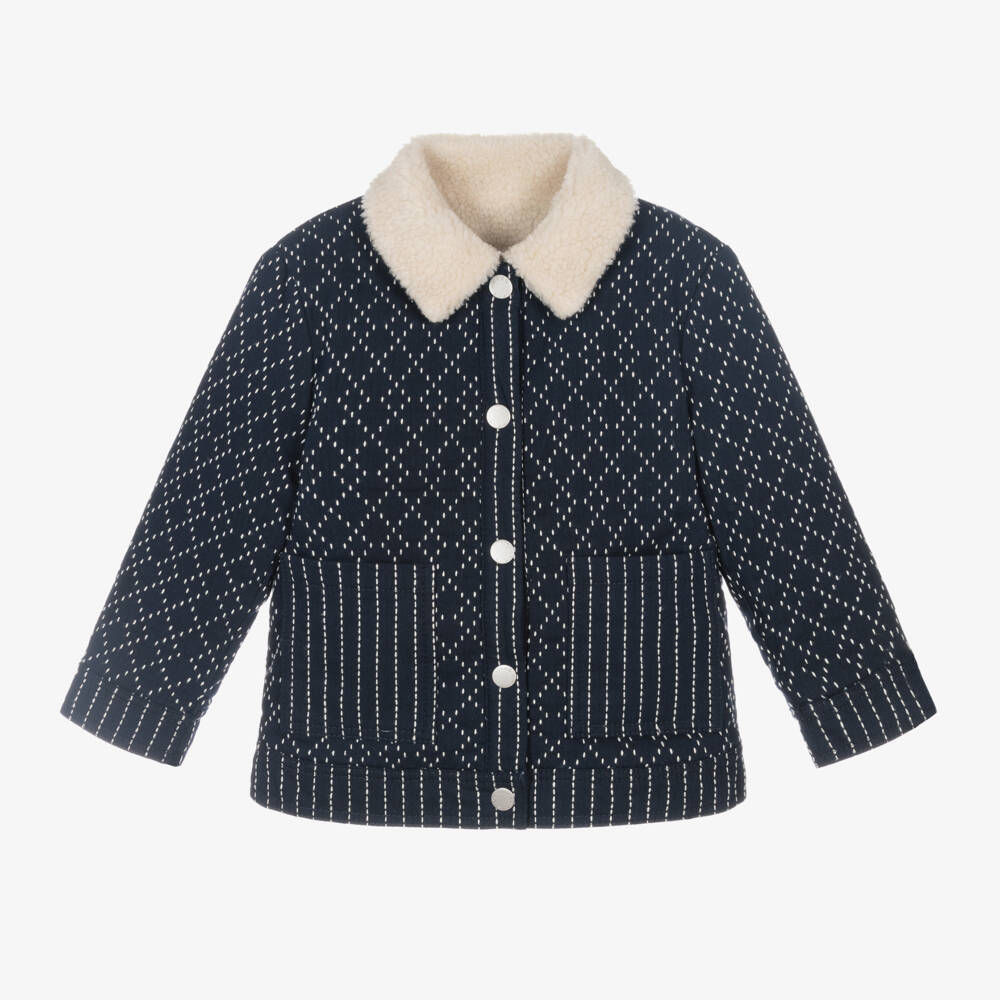 KENZO KIDS-Boys Navy Reversible Fleece Jacket | Childrensalon Outlet