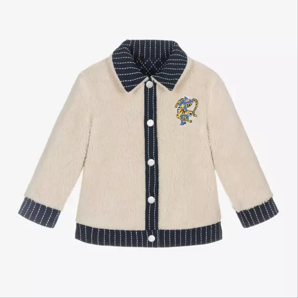 KENZO KIDS-Boys Navy Reversible Fleece Jacket | Childrensalon Outlet