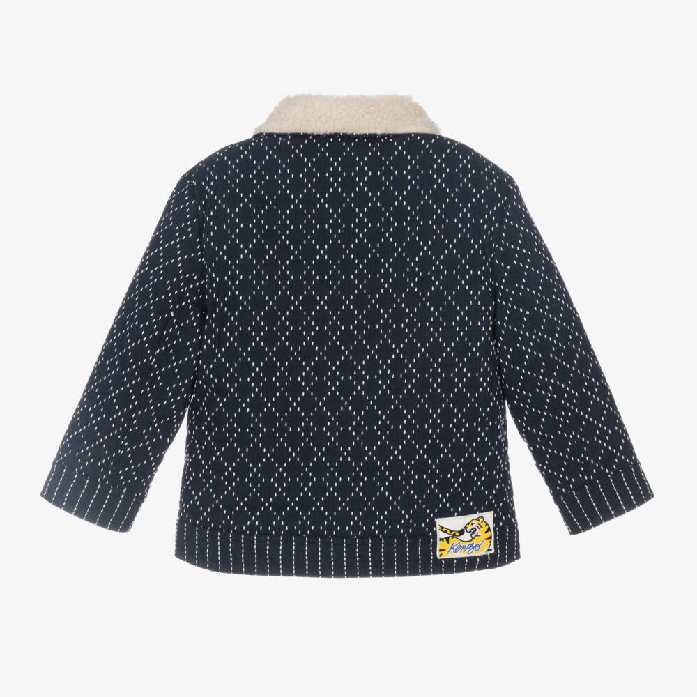 KENZO KIDS-Boys Navy Reversible Fleece Jacket | Childrensalon Outlet