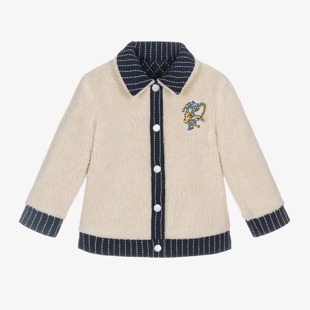 KENZO KIDS-Boys Navy Reversible Fleece Jacket | Childrensalon Outlet