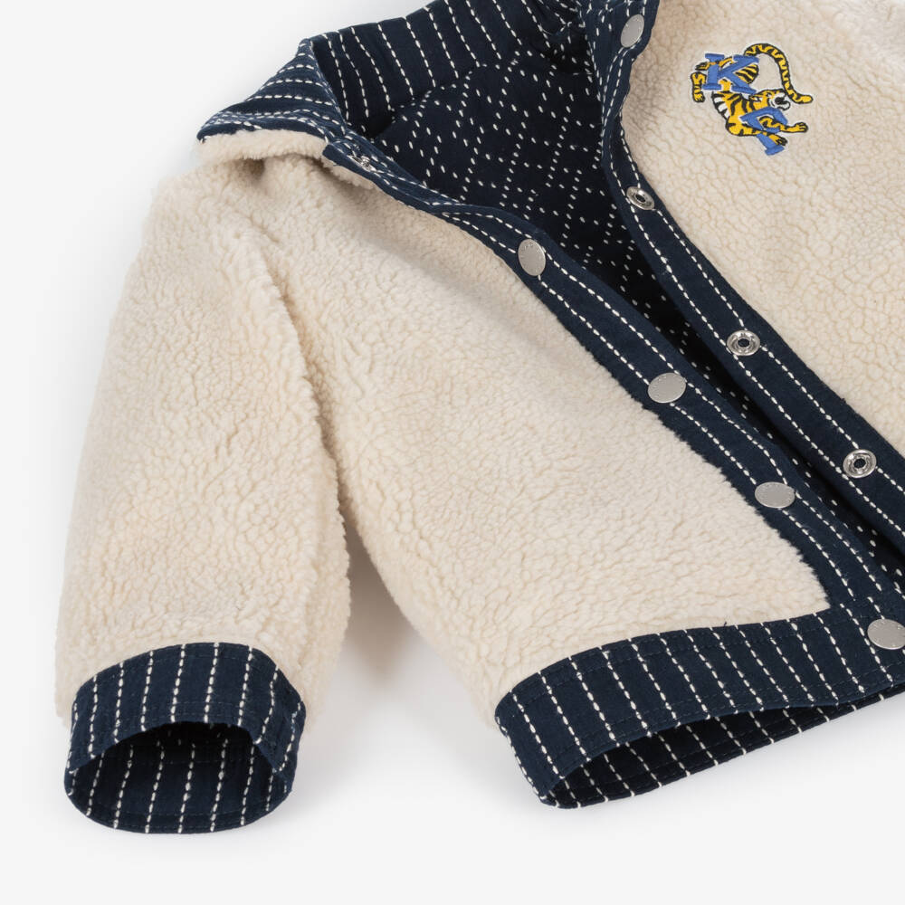 KENZO KIDS-Boys Navy Reversible Fleece Jacket | Childrensalon Outlet