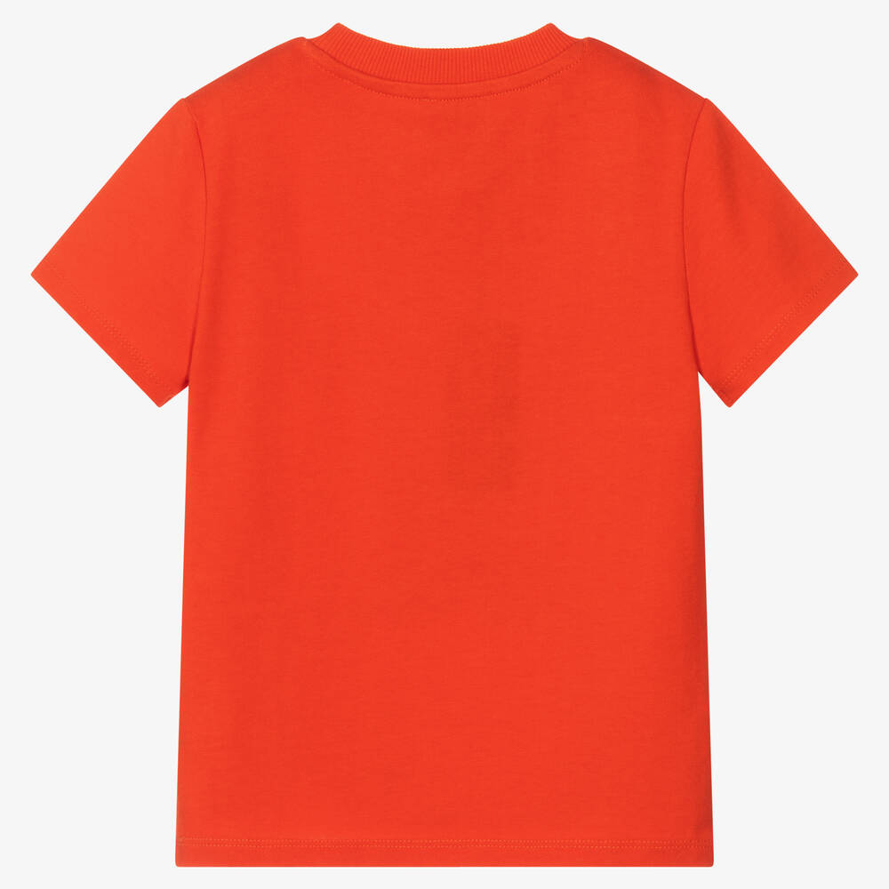 KENZO KIDS - Boys Orange Cotton Giraffe Logo T-Shirt