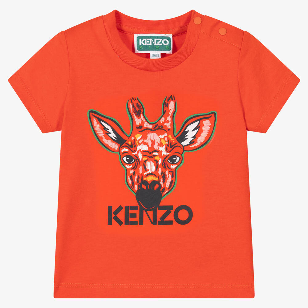KENZO KIDS - Oranges Giraffen-Baumwoll-T-Shirt | Childrensalon