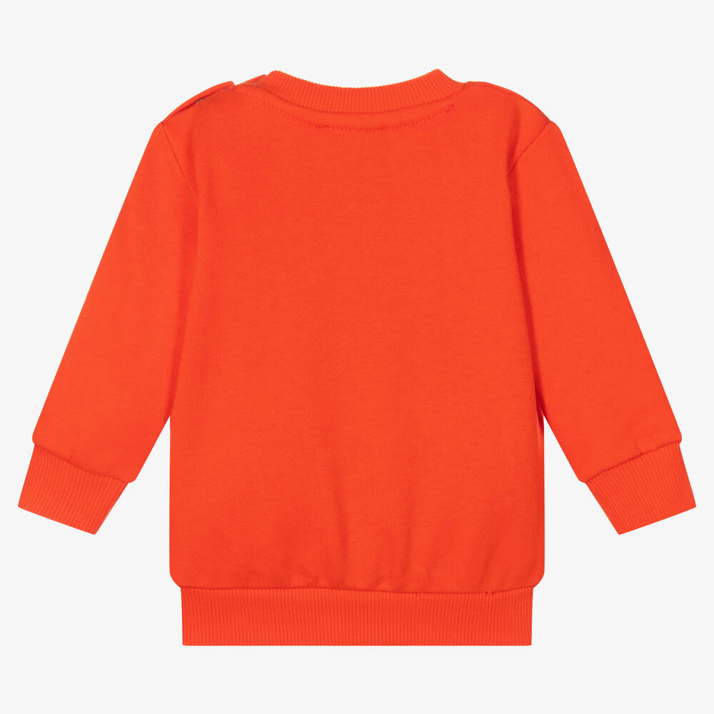 KENZO KIDS - Boys Orange Cotton Logo Sweatshirt | Childrensalon Outlet