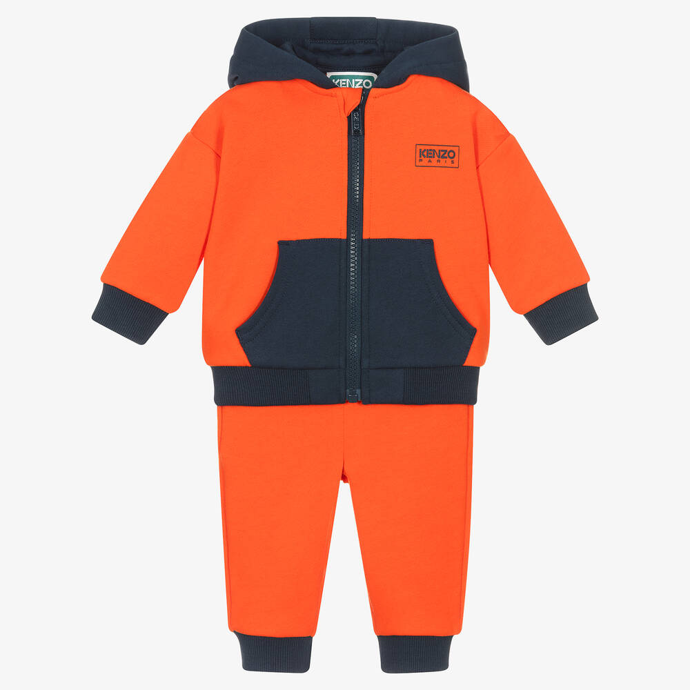 KENZO KIDS - Boys Orange Cotton Tracksuit | Childrensalon