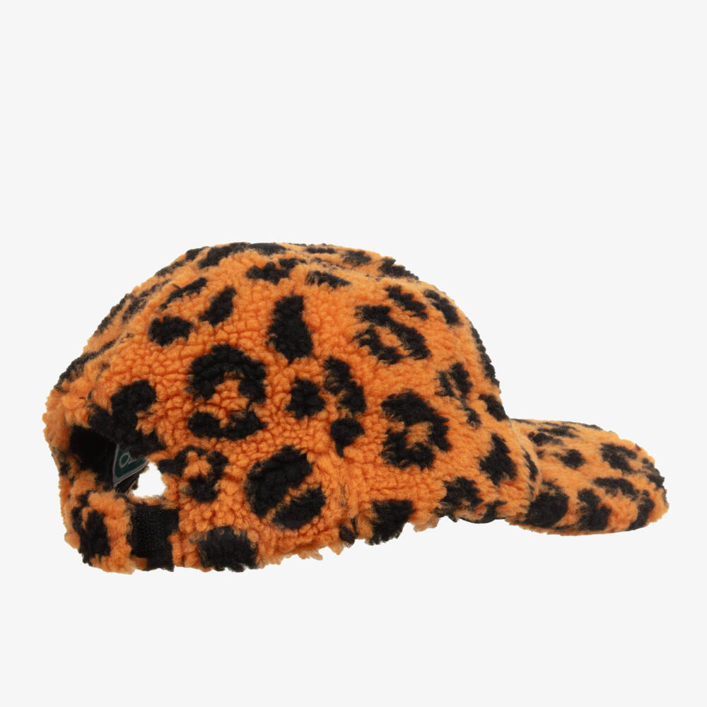 KENZO KIDS-Оранжевая кепка из флиса с леопардовым принтом для детей | Childrensalon Outlet
