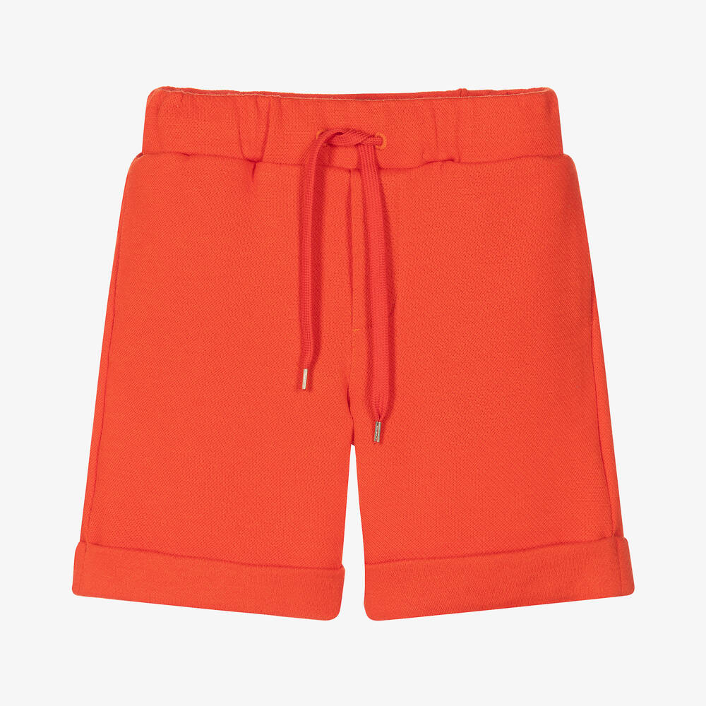 KENZO KIDS - Boys Orange Jersey Twill Logo Shorts | Childrensalon