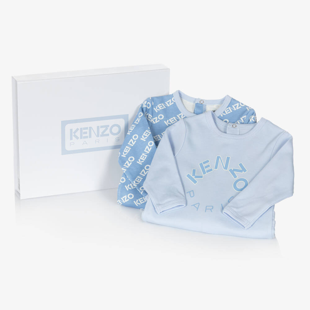 KENZO KIDS-Boys' Pair of Blue Cotton Sleepsuits | Childrensalon Outlet