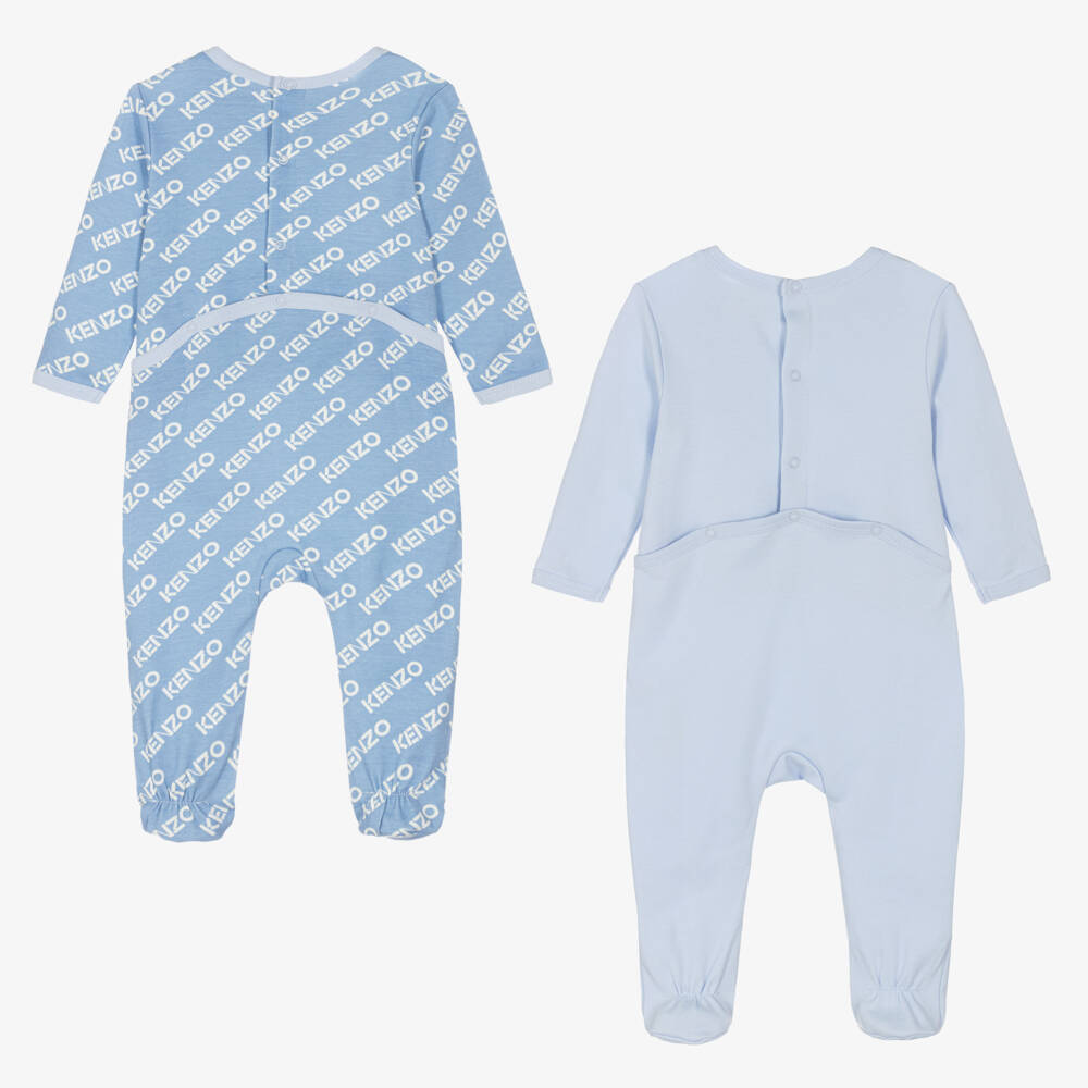 KENZO KIDS-Boys' Pair of Blue Cotton Sleepsuits | Childrensalon Outlet