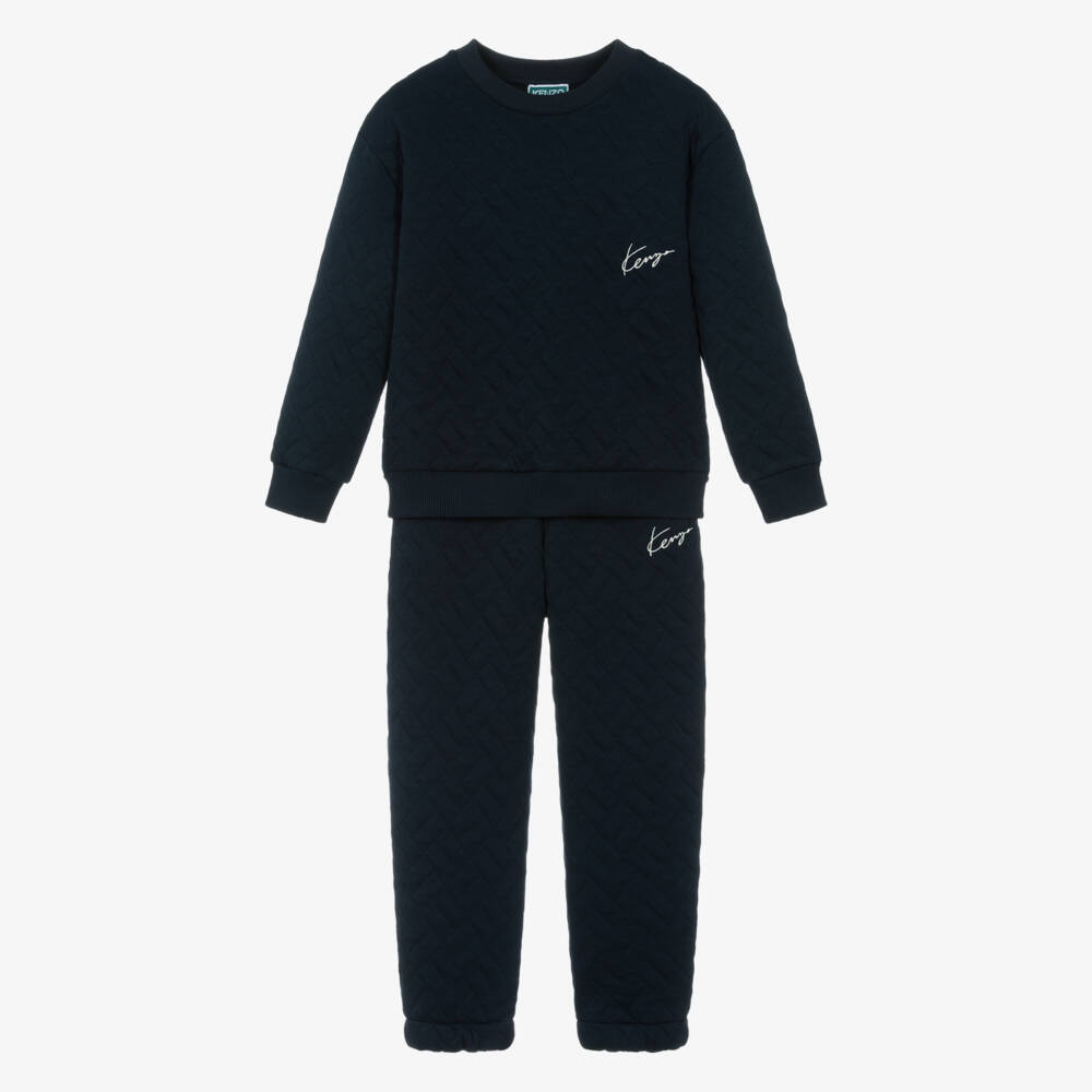 KENZO KIDS-Костюм синий стеганый для мальчиков | Childrensalon Outlet