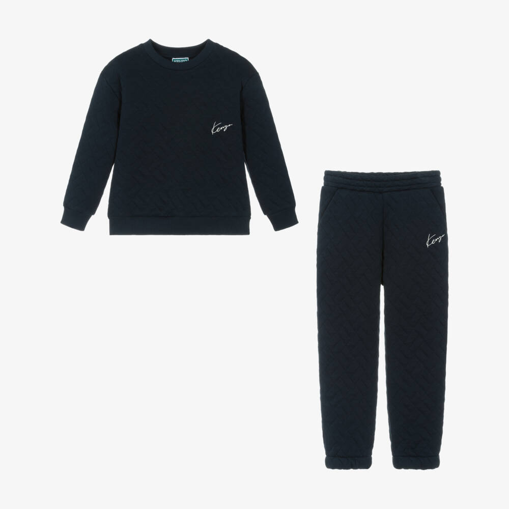 KENZO KIDS-Костюм синий стеганый для мальчиков | Childrensalon Outlet