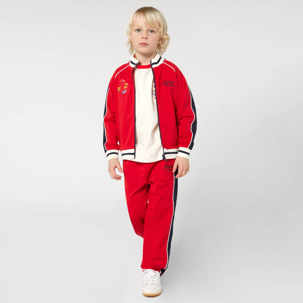 KENZO KIDS-Boys Scarlet Snake Embroidered Zip-Up | Childrensalon Outlet
